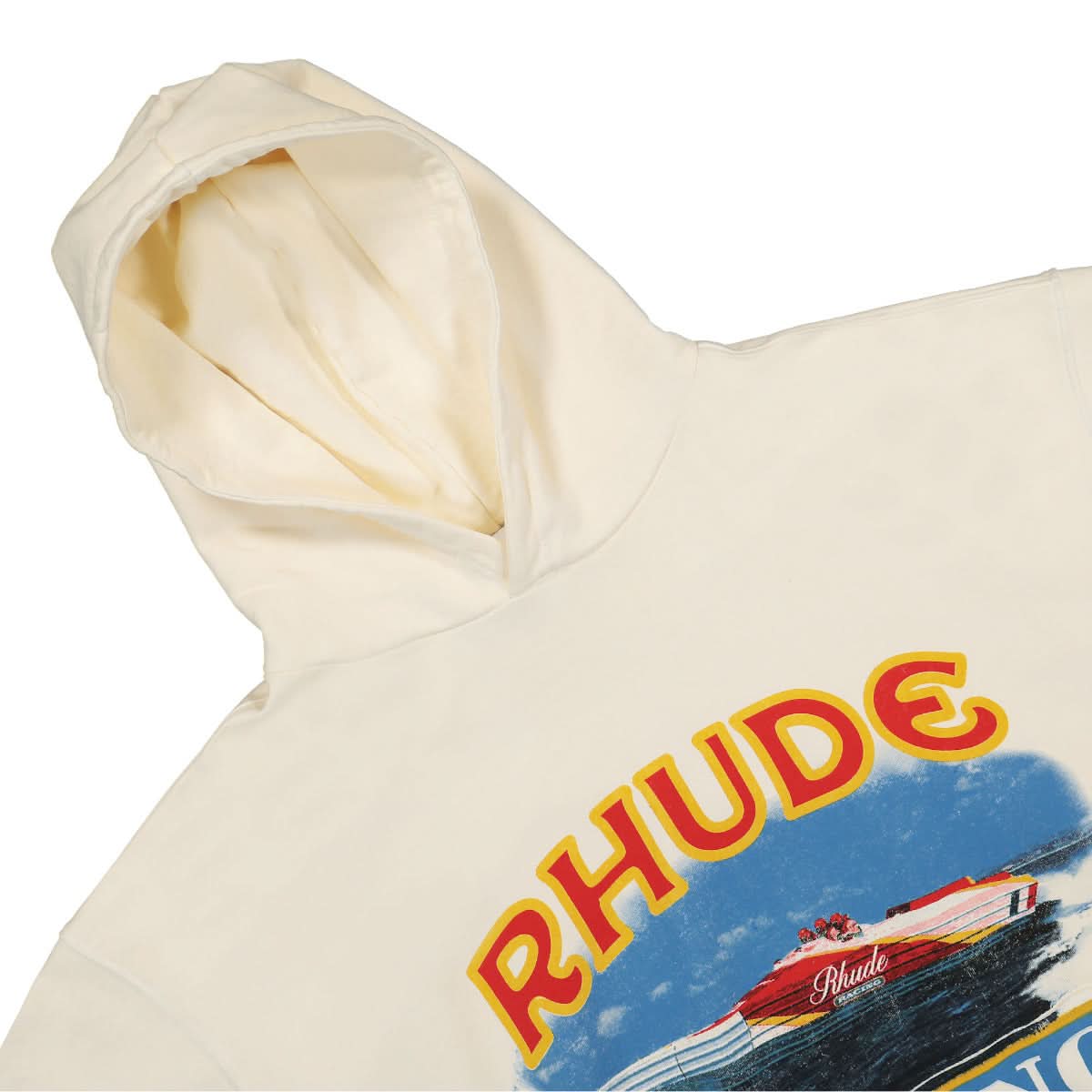 Rhude Cigarette Racing Hoodie Beige Detail view 3 | Gate