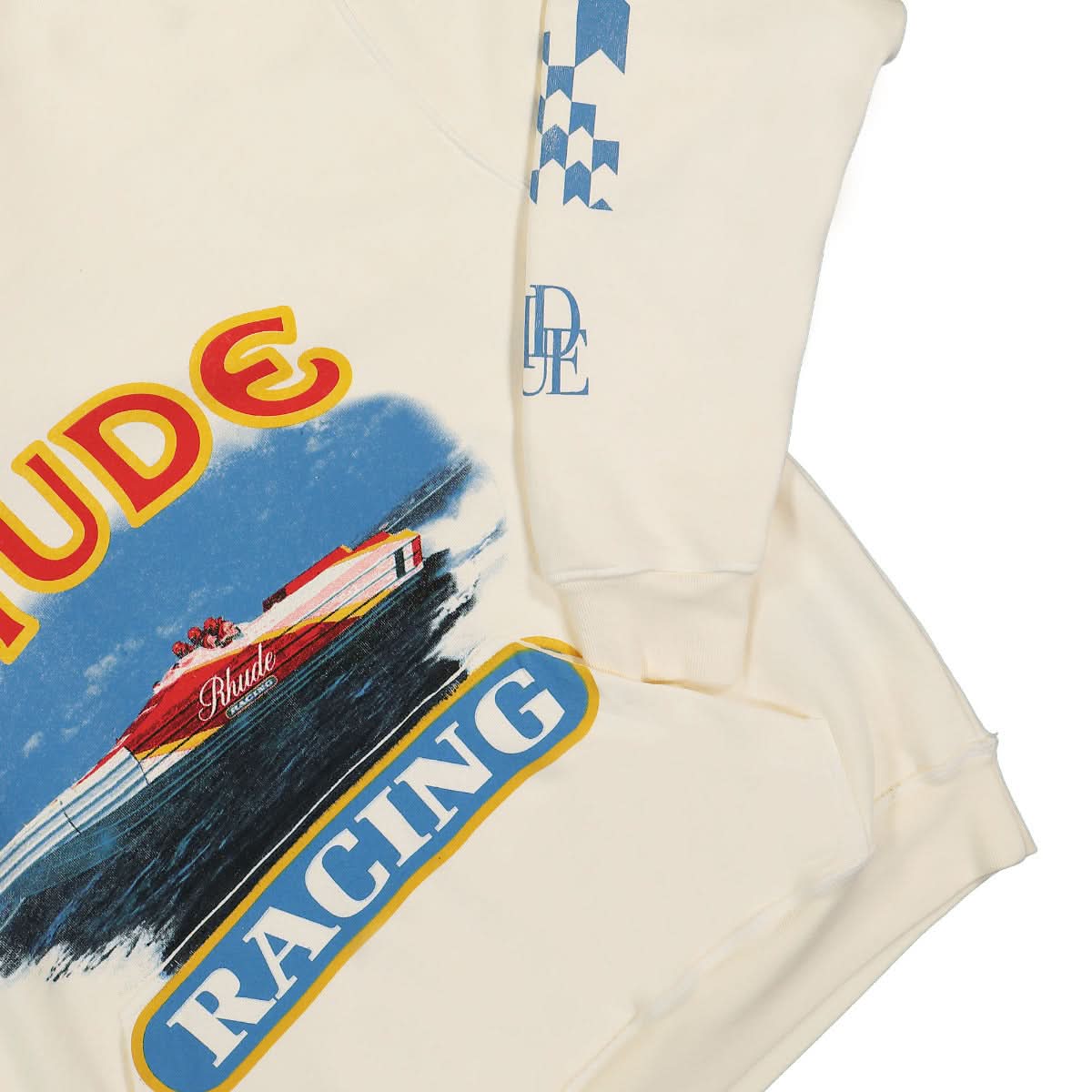 Rhude Cigarette Racing Hoodie Beige Detail view 4 | Gate