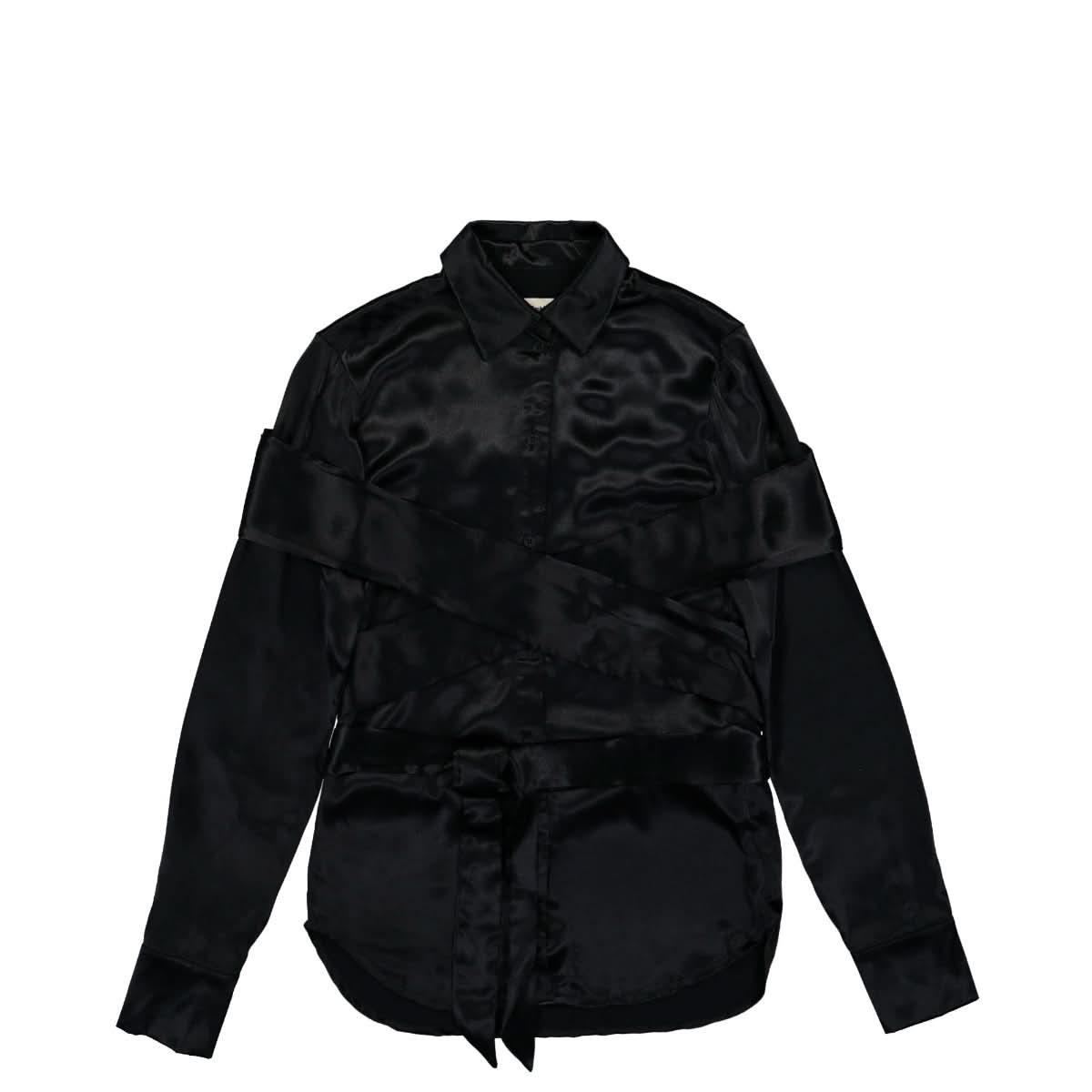 GmbH Tailored Shirt With Stole Black Detail view 1 | Gate