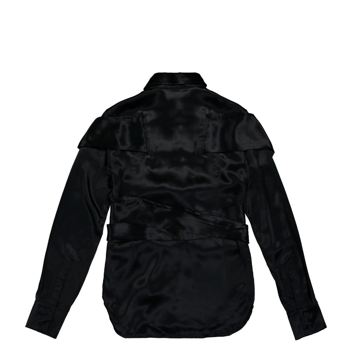 GmbH Tailored Shirt With Stole Black Detail view 2 | Gate
