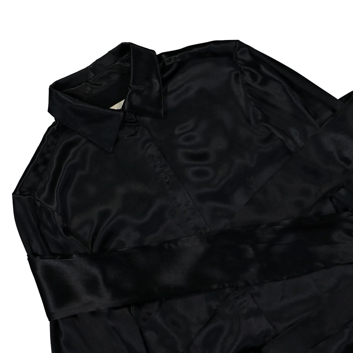 GmbH Tailored Shirt With Stole Black Detail view 3 | Gate