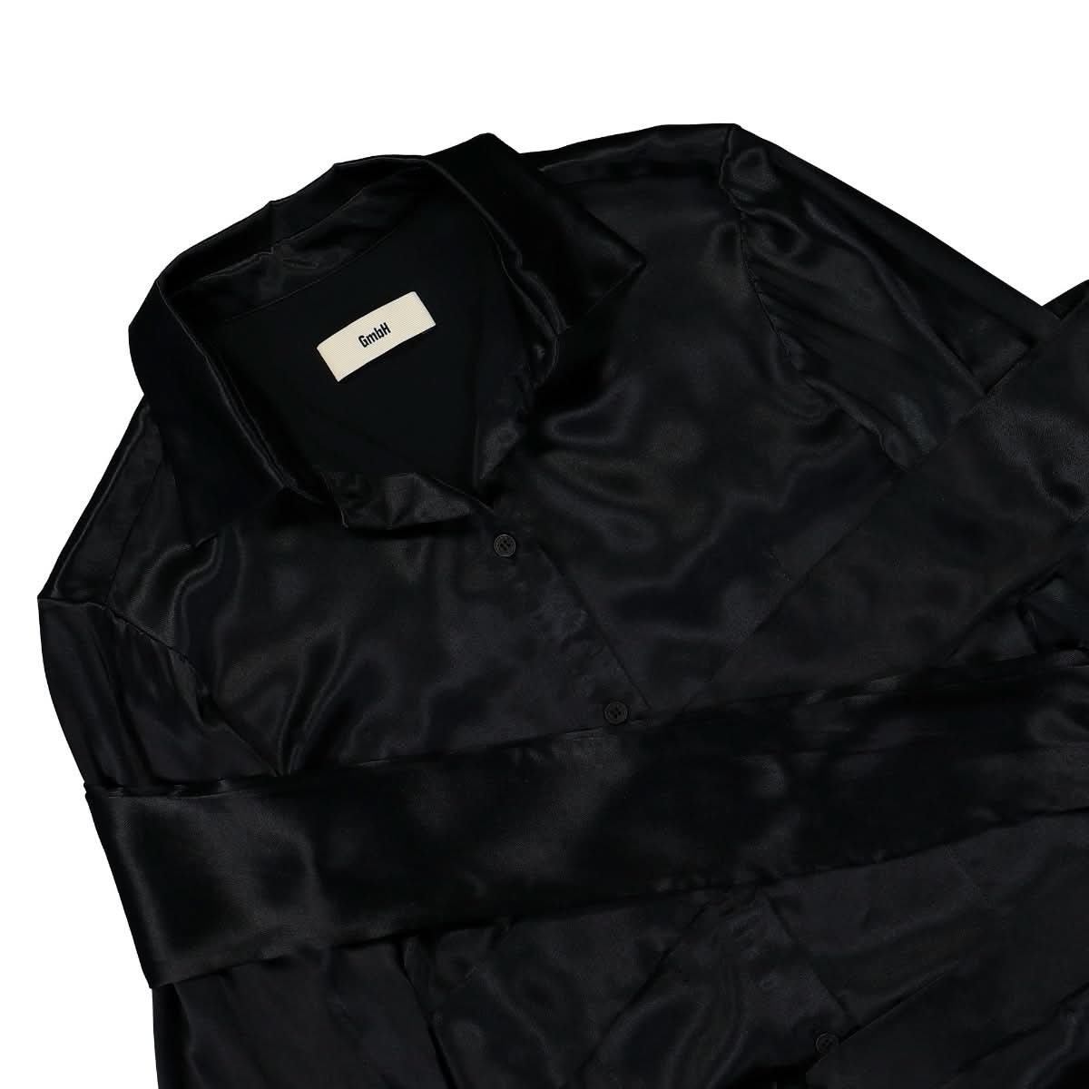 GmbH Tailored Shirt With Stole Black Detail view 4 | Gate