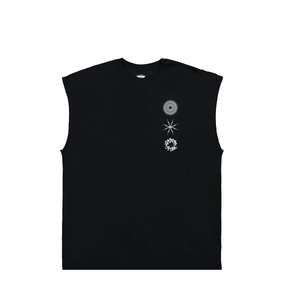 Acronym Pima Cotton Sleeveless T-Shirt Black Detail view 1 | Gate