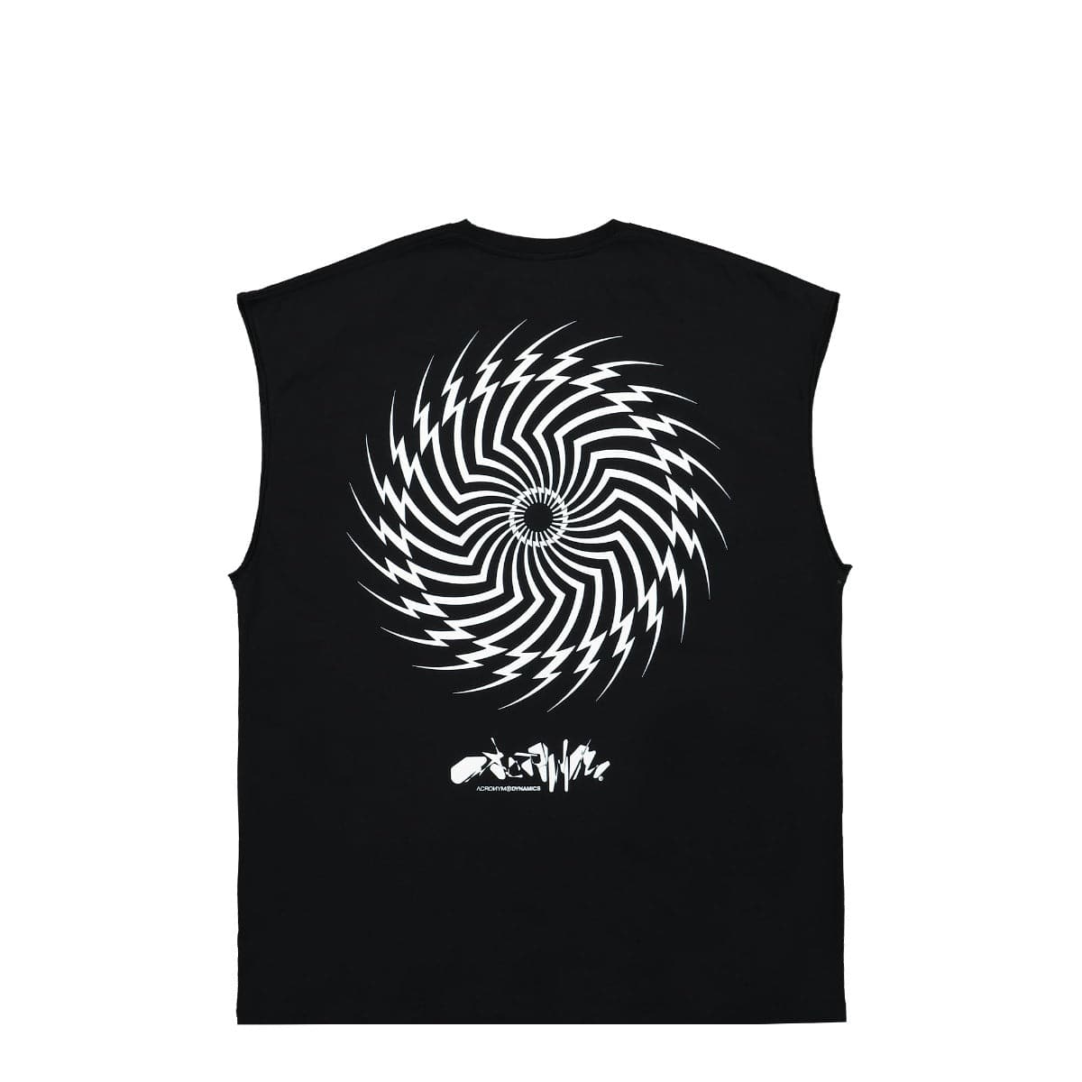 Acronym Pima Cotton Sleeveless T-Shirt Black Detail view 2 | Gate