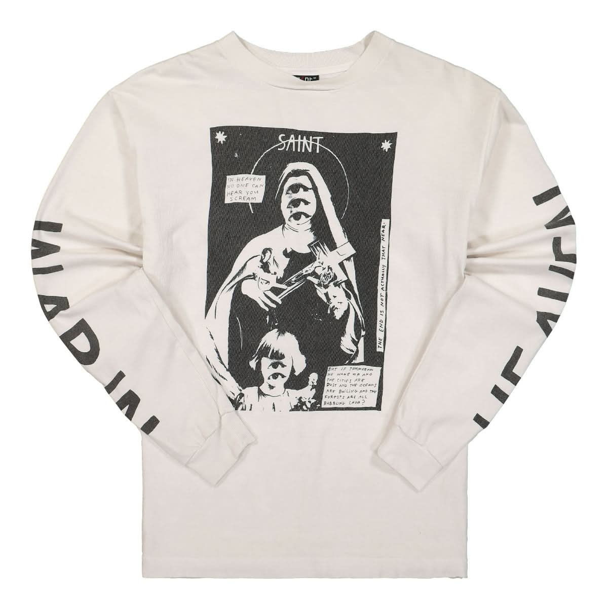 Saint Michael War in Heaven Longsleeve Tee White Detail view 1 | Gate