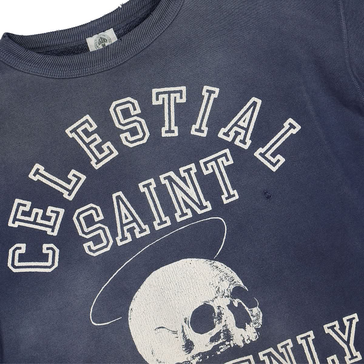 Saint Michael Skull Sweatshirt Blue Detail view 3 | Gate