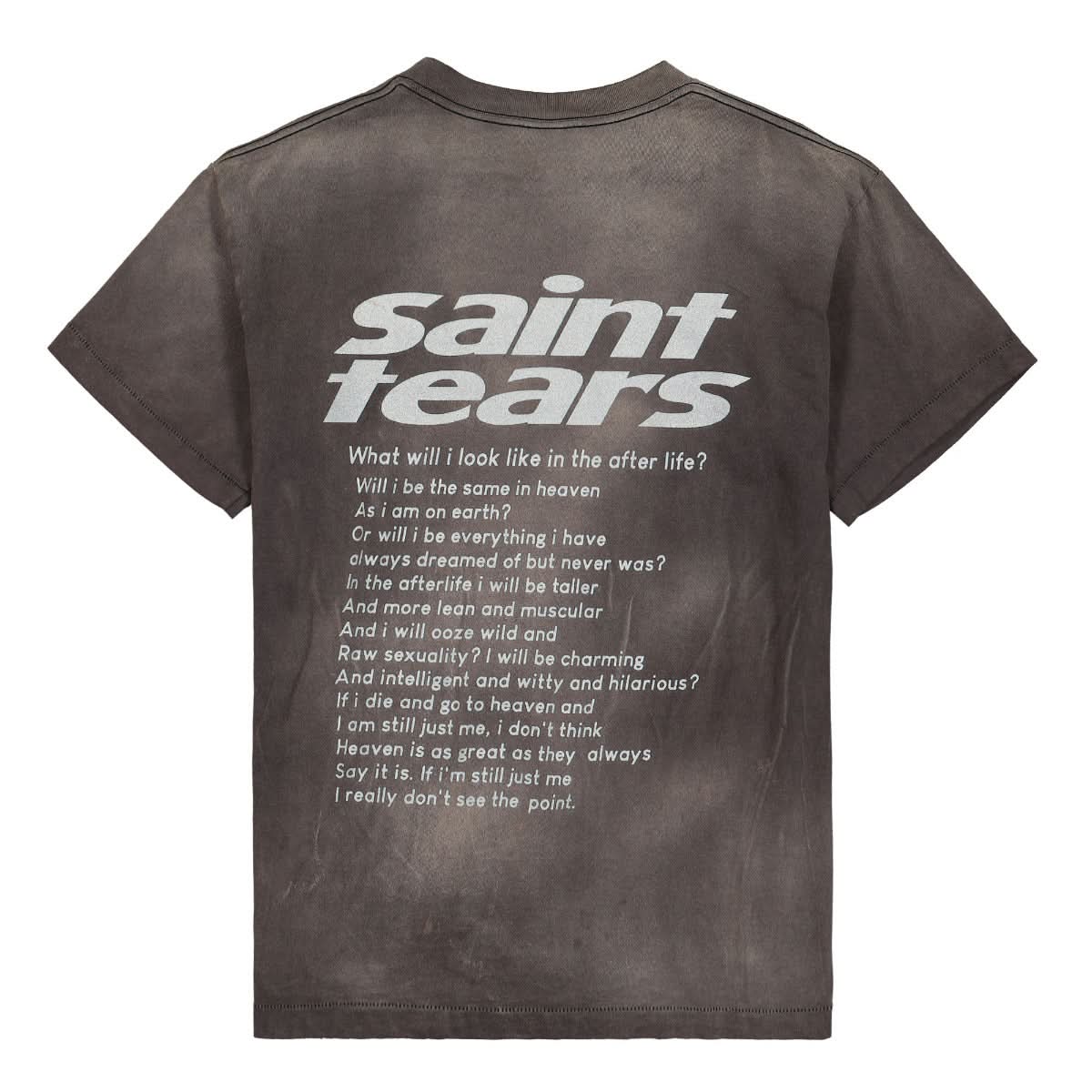 Saint Michael Denim Tears T-Shirt Black Detail view 2 | Gate