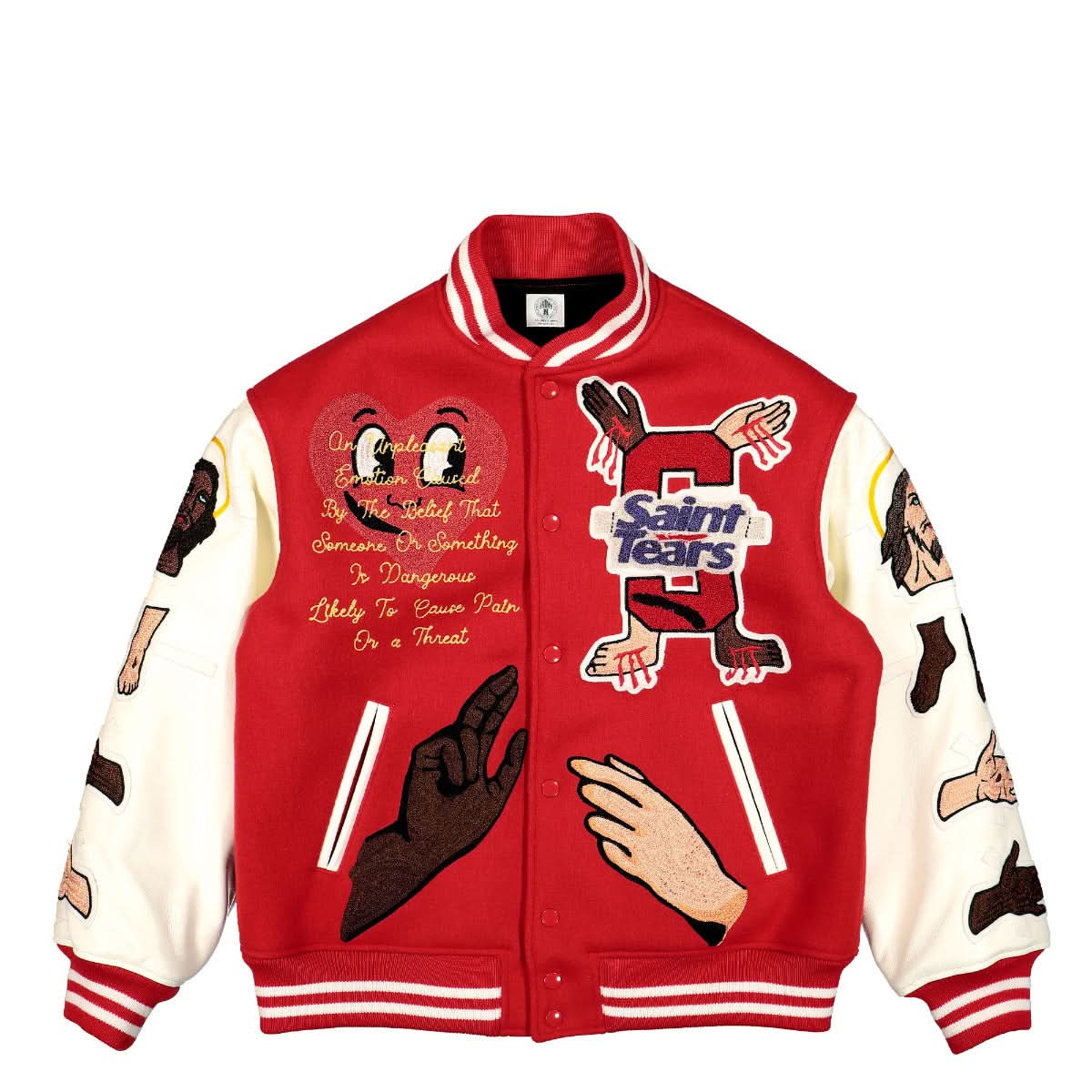 Saint Michael Stadium Jacket Red Detail view 1 | Gate