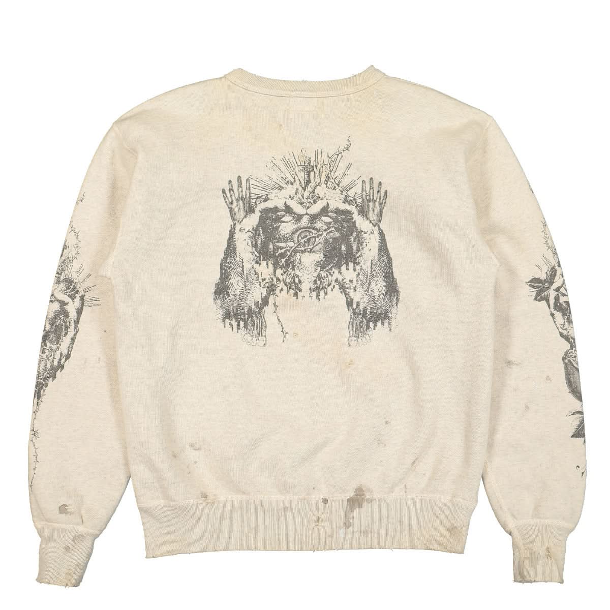 Saint Michael Kawamura Sweatshirt Grey Detail view 2 | Gate