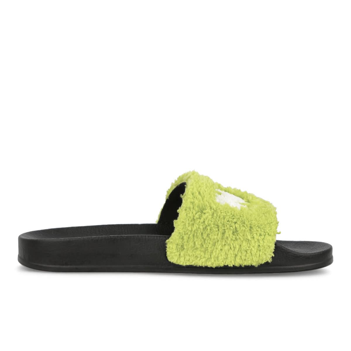 Marni Embroidery Logo Sandal Black,Green Slides Detail view 2 | Gate