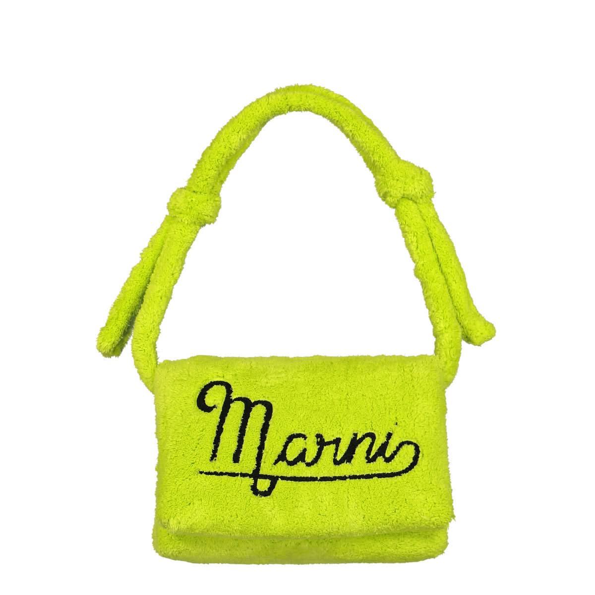 Marni Large Terry Prisma Bag Green,Yellow Detail view 1 | Gate