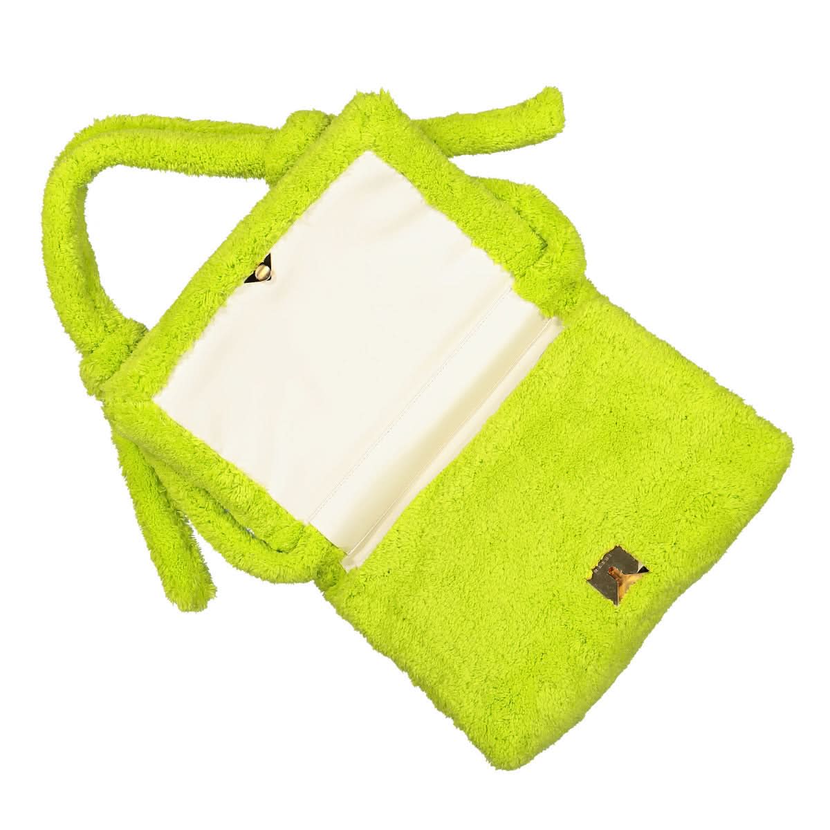 Marni Large Terry Prisma Bag Green,Yellow Detail view 3 | Gate