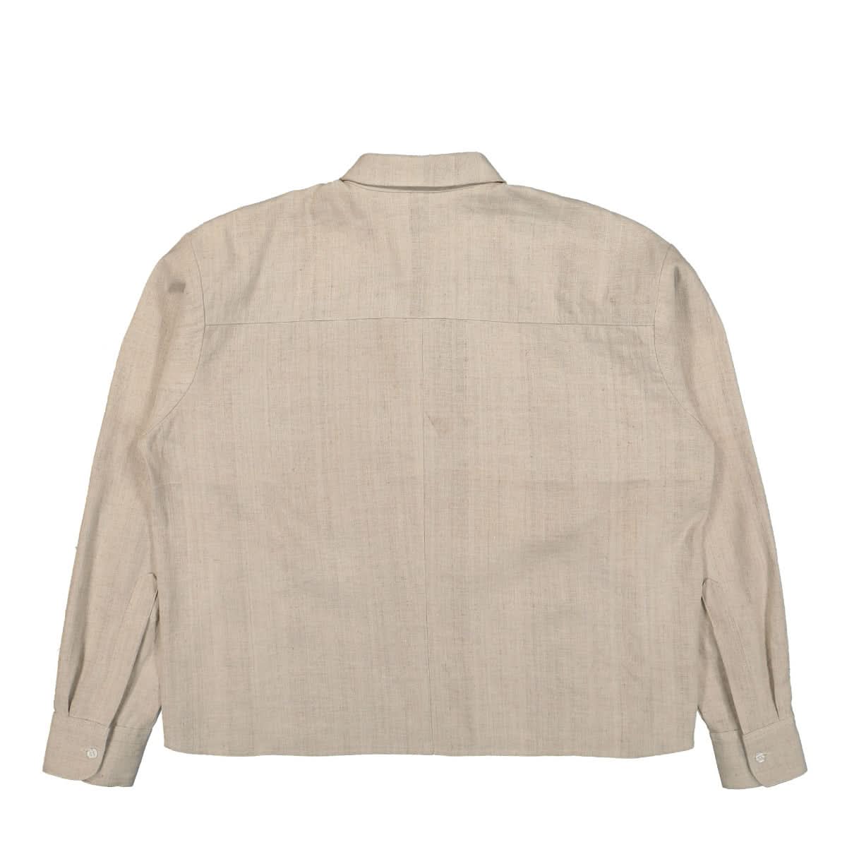 SF1OG Oversized Linen Shirt Beige,Grey Detail view 1 | Gate