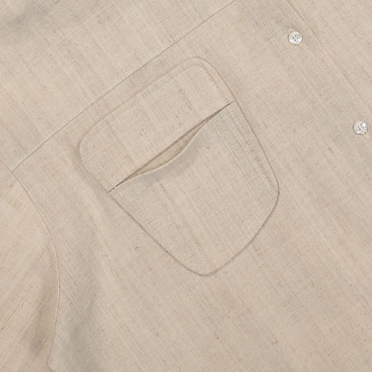 SF1OG Oversized Linen Shirt Beige,Grey Detail view 4 | Gate