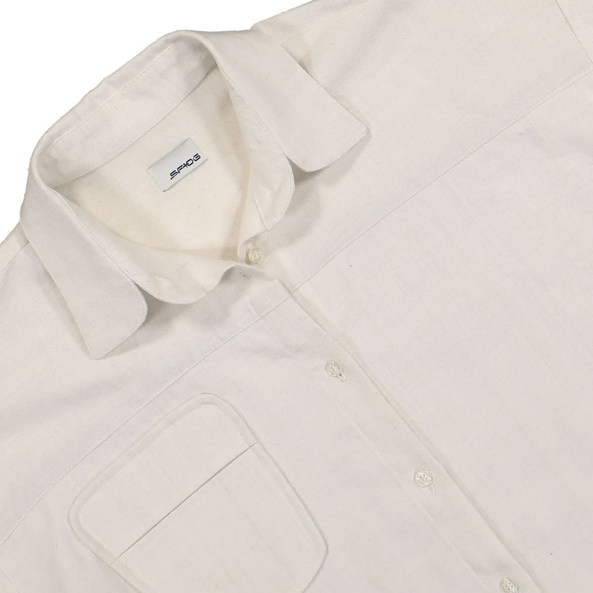 SF1OG Oversized Linen Shirt Beige Detail view 3 | Gate