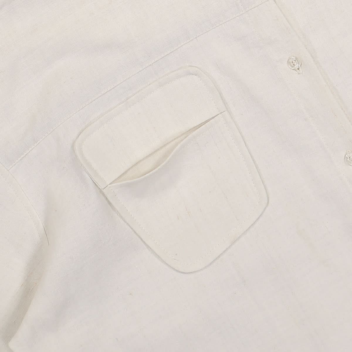 SF1OG Oversized Linen Shirt Beige Detail view 4 | Gate