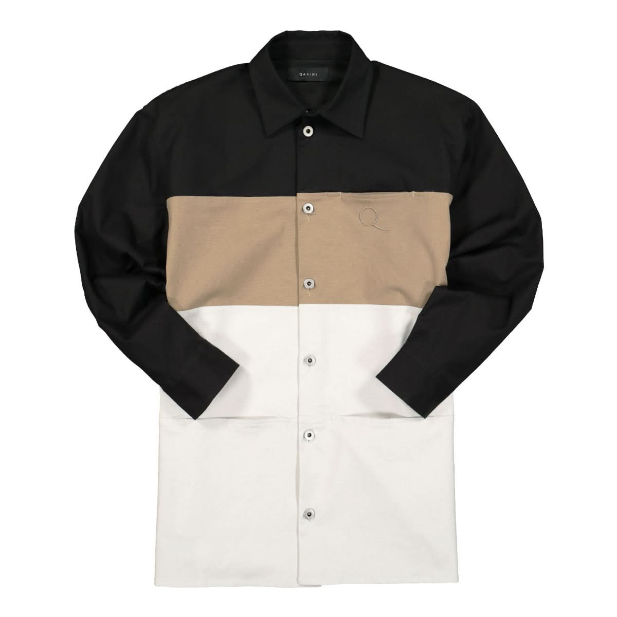Qasimi Oversized Shirt Black,Beige,White Detail view 1 | Gate