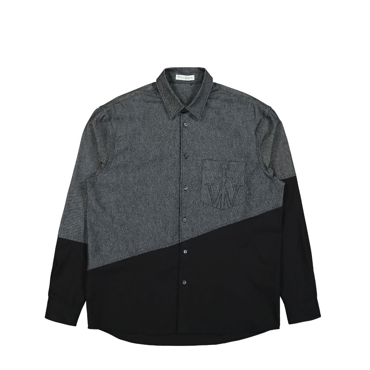 JW Anderson Two Tone Classic Fit Shirt Black,Grey Detail view 1 | Gate