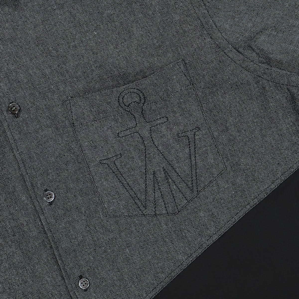 JW Anderson Two Tone Classic Fit Shirt Black,Grey Detail view 4 | Gate