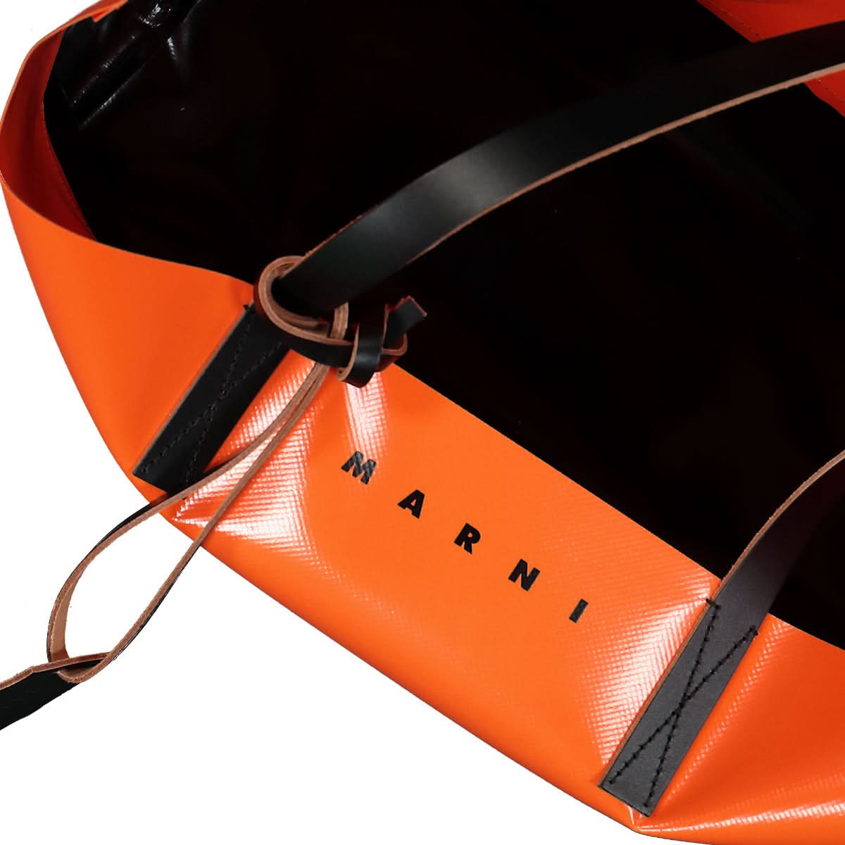 Marni Tribeca Shopping Bag Black,Orange Detail view 3 | Gate