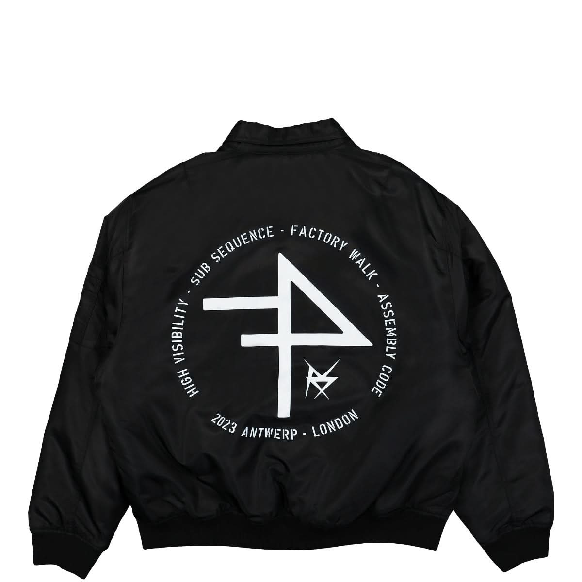 Fred Perry Printed Flight Jacket Black Detail view 2 | Gate