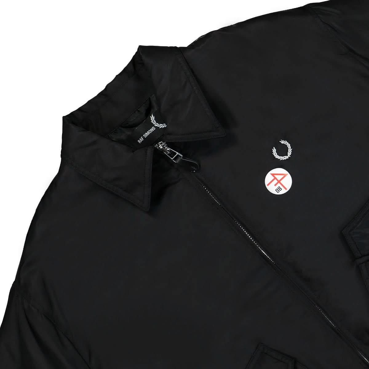 Fred Perry Printed Flight Jacket Black Detail view 4 | Gate