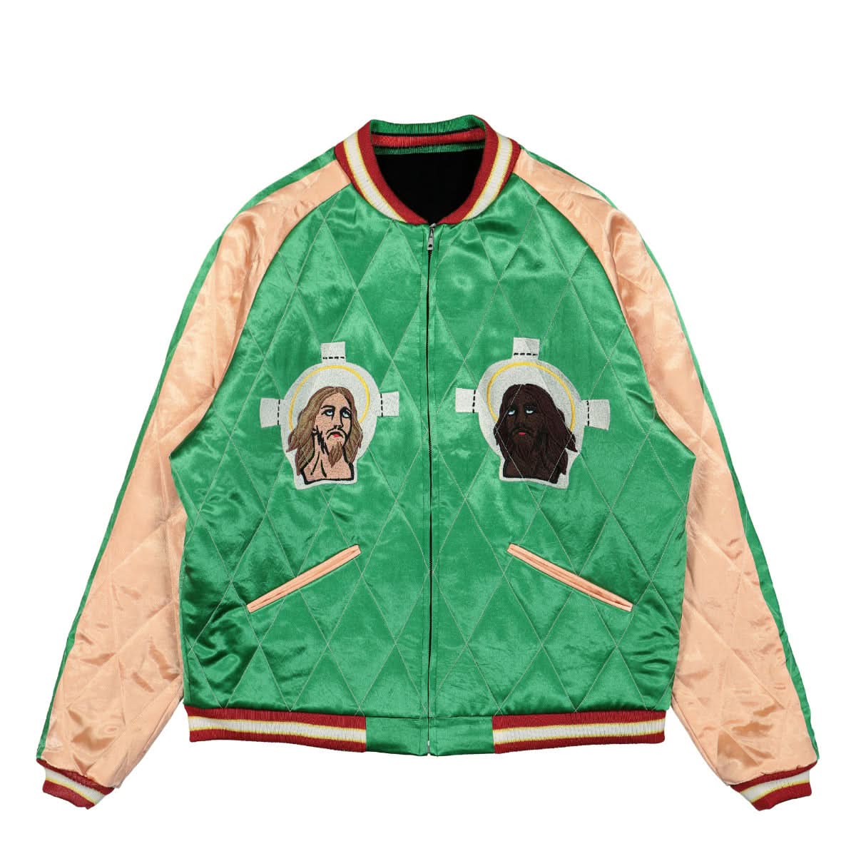 Saint Michael Reversible Sukajyan Jacket Green,Multicolor Detail view 1 | Gate