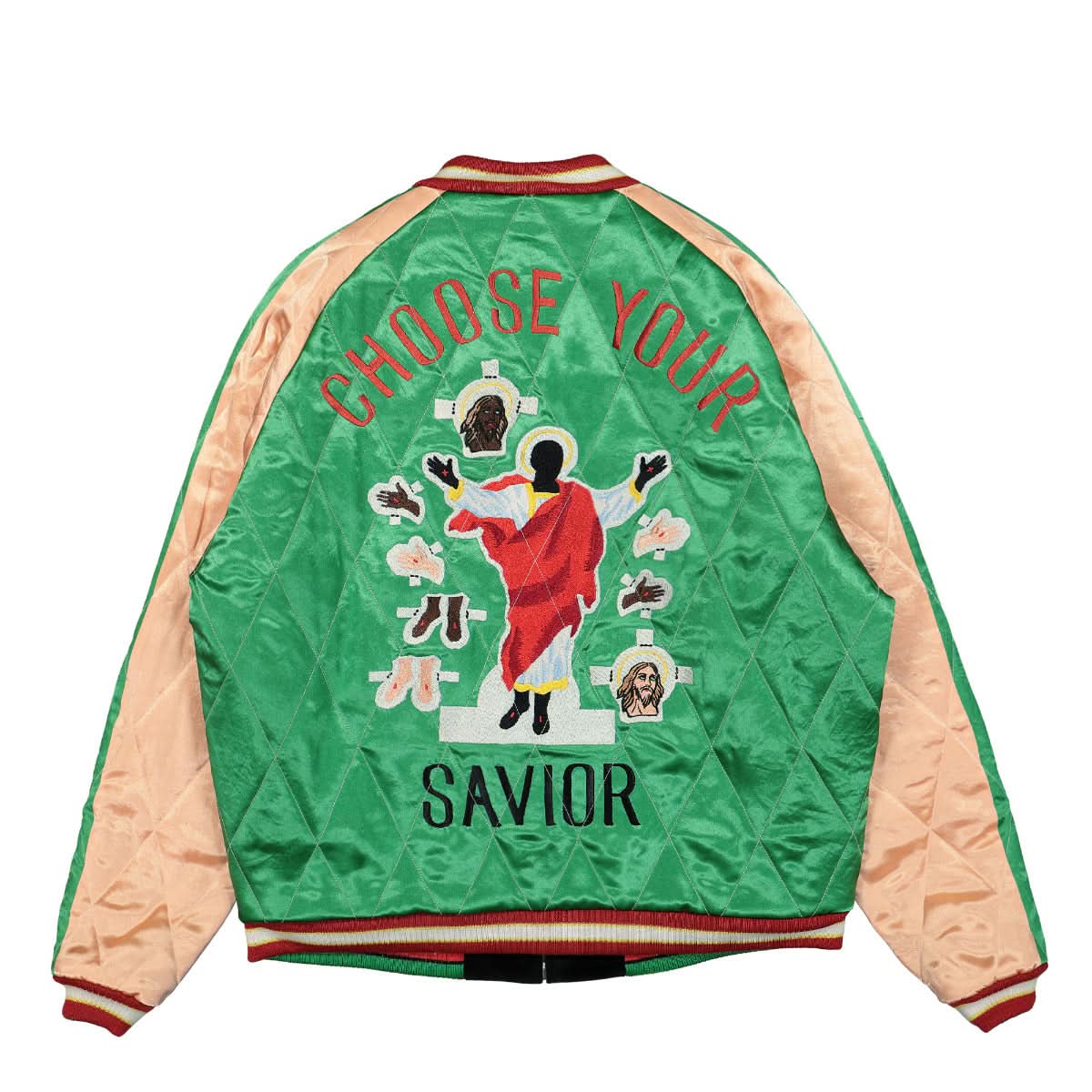 Saint Michael Reversible Sukajyan Jacket Green,Multicolor Detail view 3 | Gate