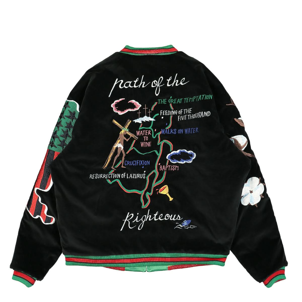 Saint Michael Reversible Sukajyan Jacket Green,Multicolor Detail view 4 | Gate