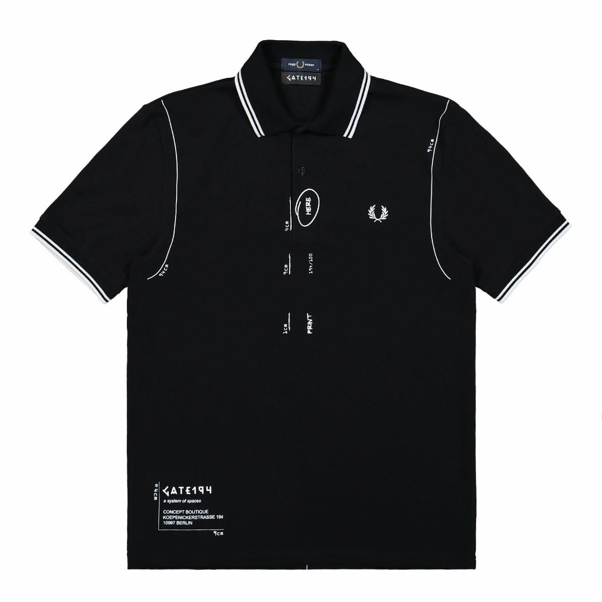 Fred Perry Printed Shirt Black Detail view 1 | Gate