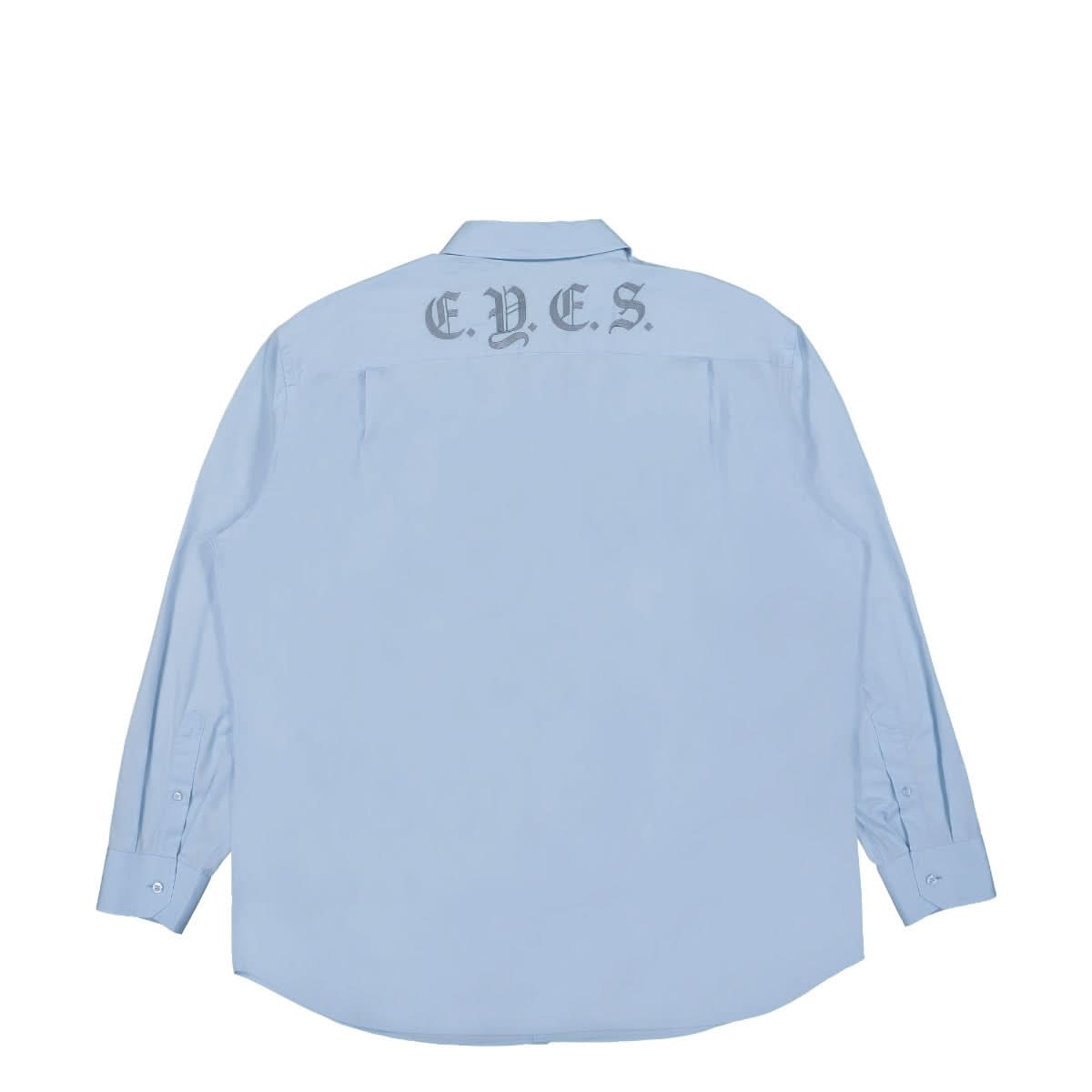 Fred Perry Embroidered Oversized Shirt Blue Detail view 2 | Gate