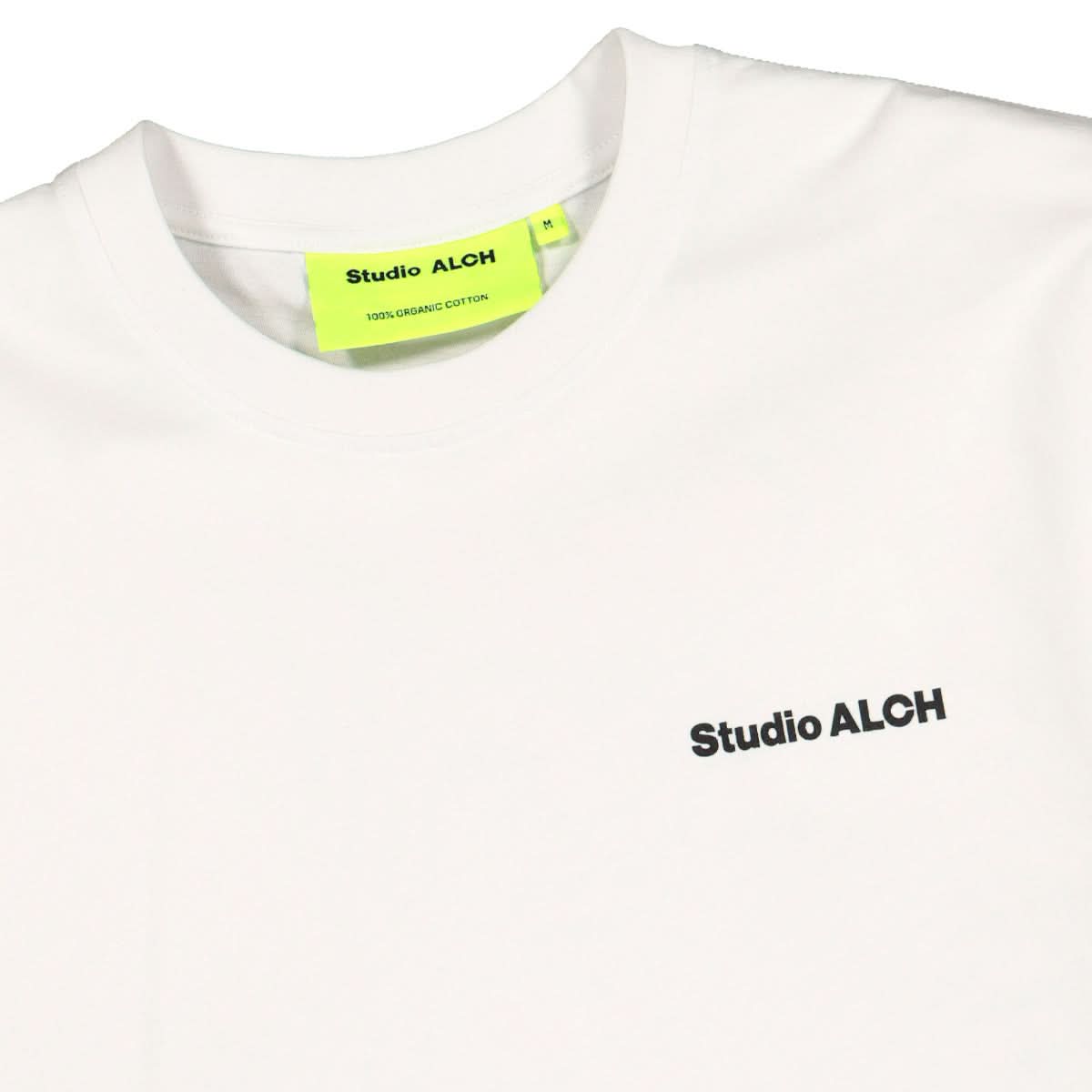 Studio ALCH T-Shirt with Flock Print White Detail view 3 | Gate
