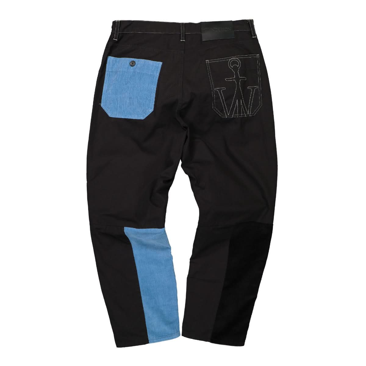JW Anderson Cropped Patchwork Fatigue Trousers Black Detail view 2 | Gate
