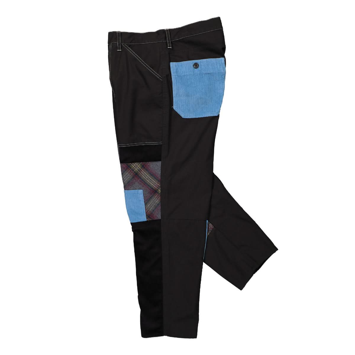 JW Anderson Cropped Patchwork Fatigue Trousers Black Detail view 3 | Gate