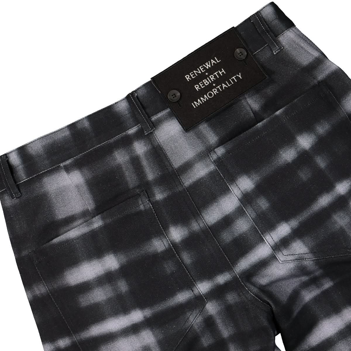 Qasimi Tahir Printed Denim Dad Jeans Grey Detail view 5 | Gate