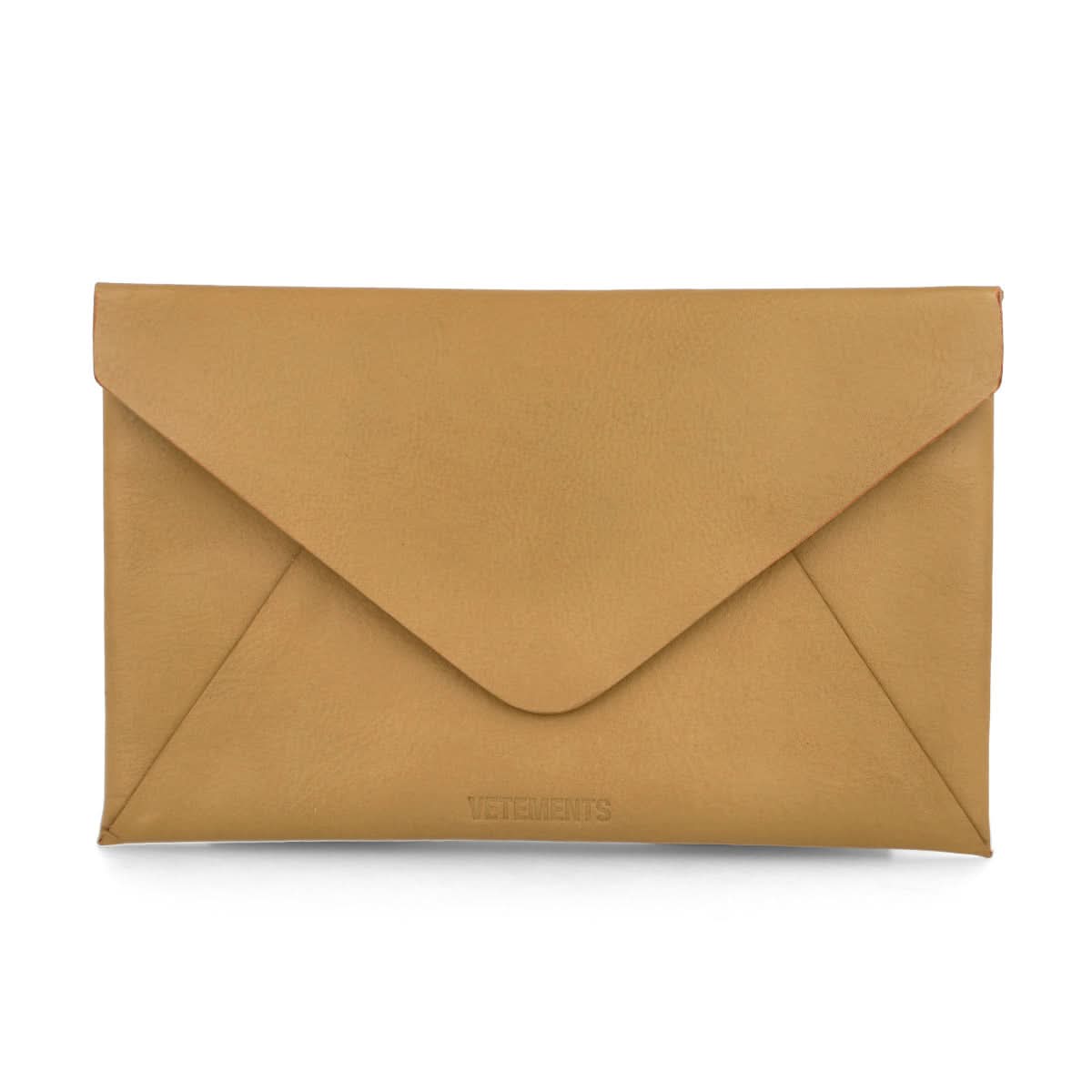 VETEMENTS Envelope Leather Wallet Brown Detail view 3 | Gate