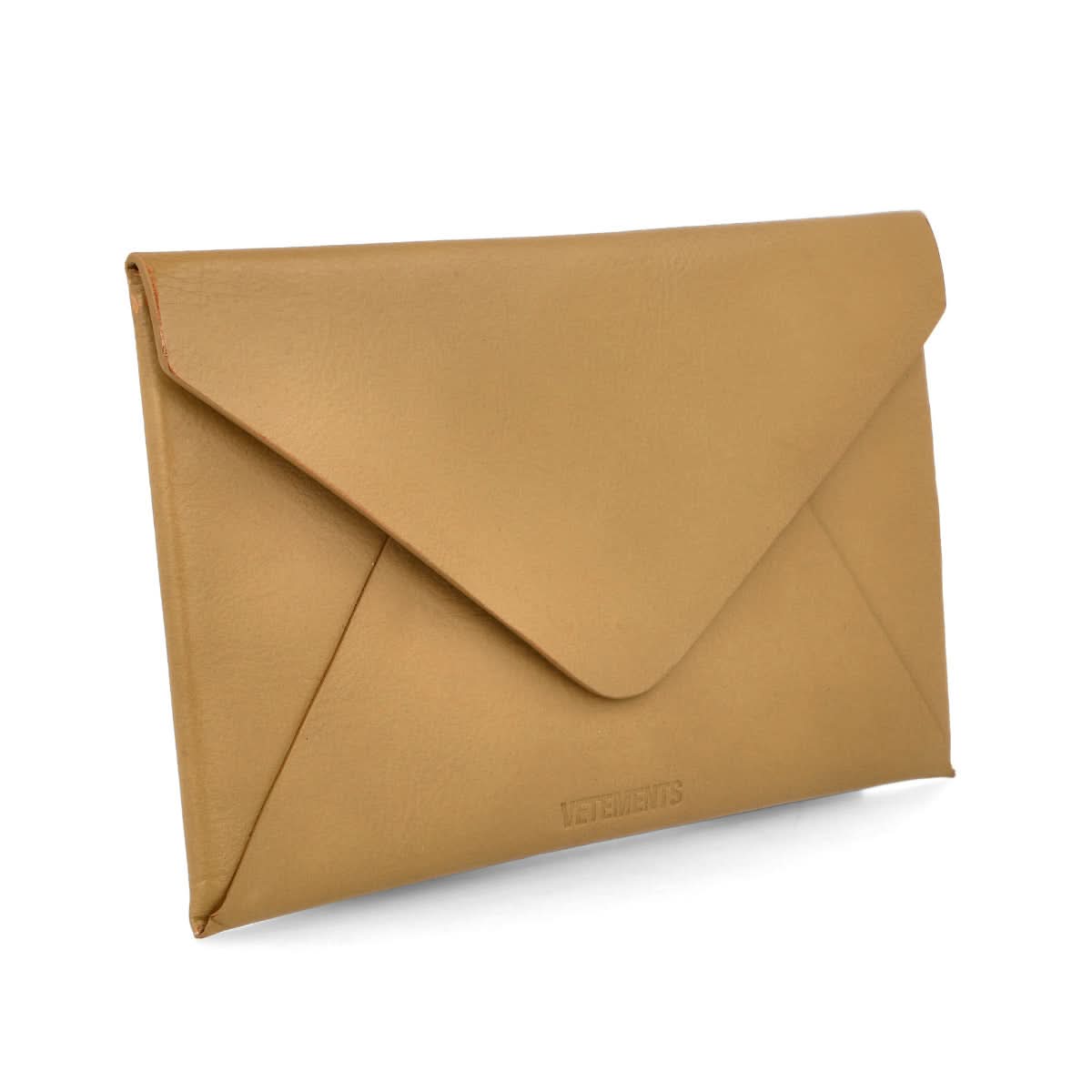 VETEMENTS Envelope Leather Wallet Brown Detail view 2 | Gate