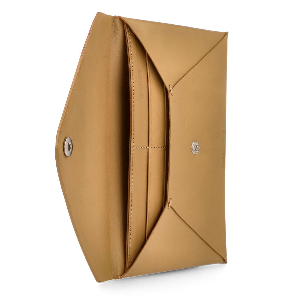 VETEMENTS Envelope Leather Wallet Brown Detail view 5 | Gate