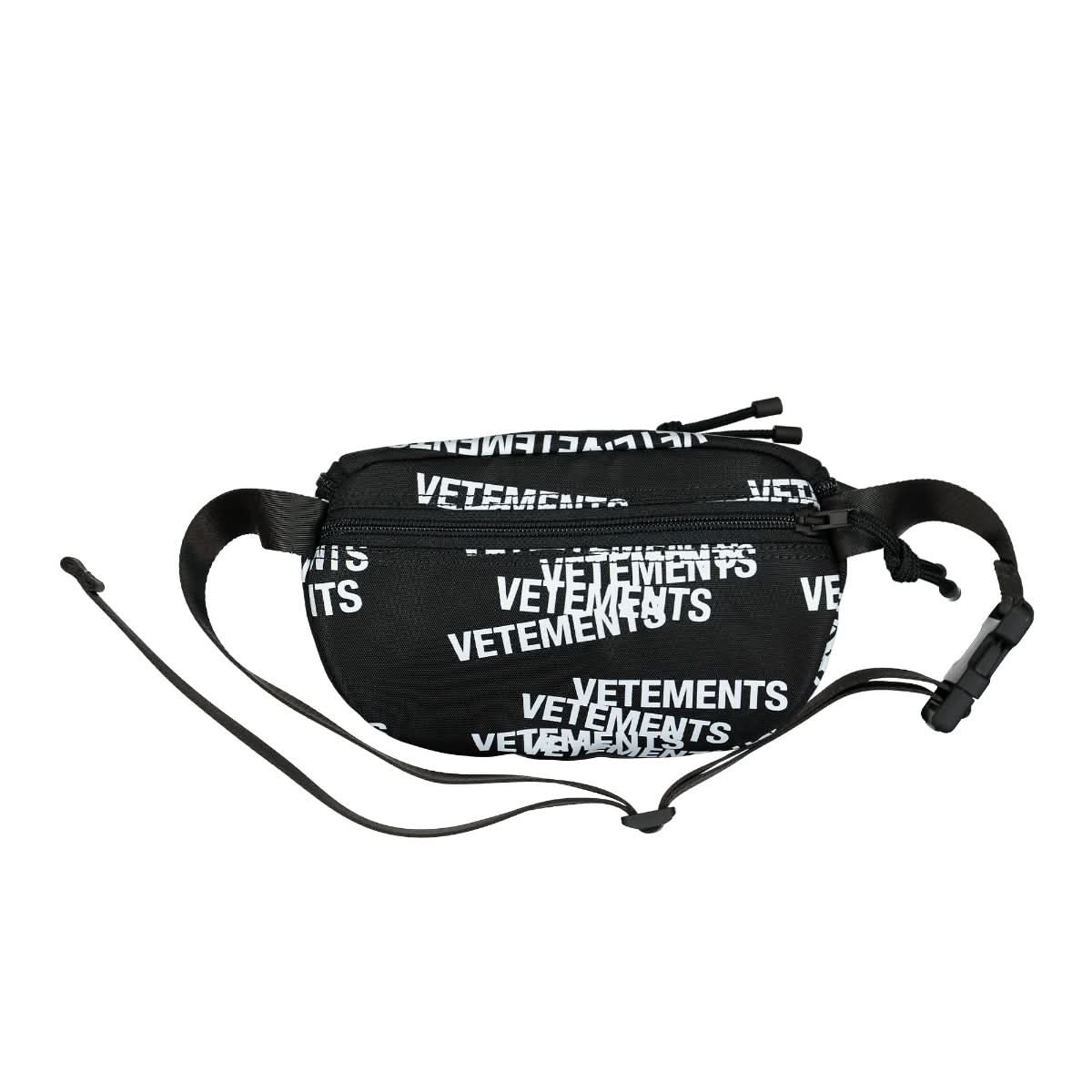 VETEMENTS Stamped Logo Fanny Pack Black Detail view 2 | Gate