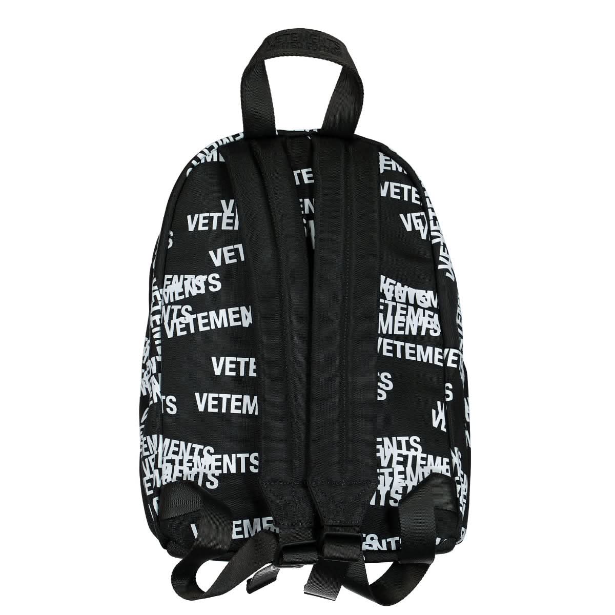 VETEMENTS Stamped Logo Mini Backpack Black Detail view 1 | Gate