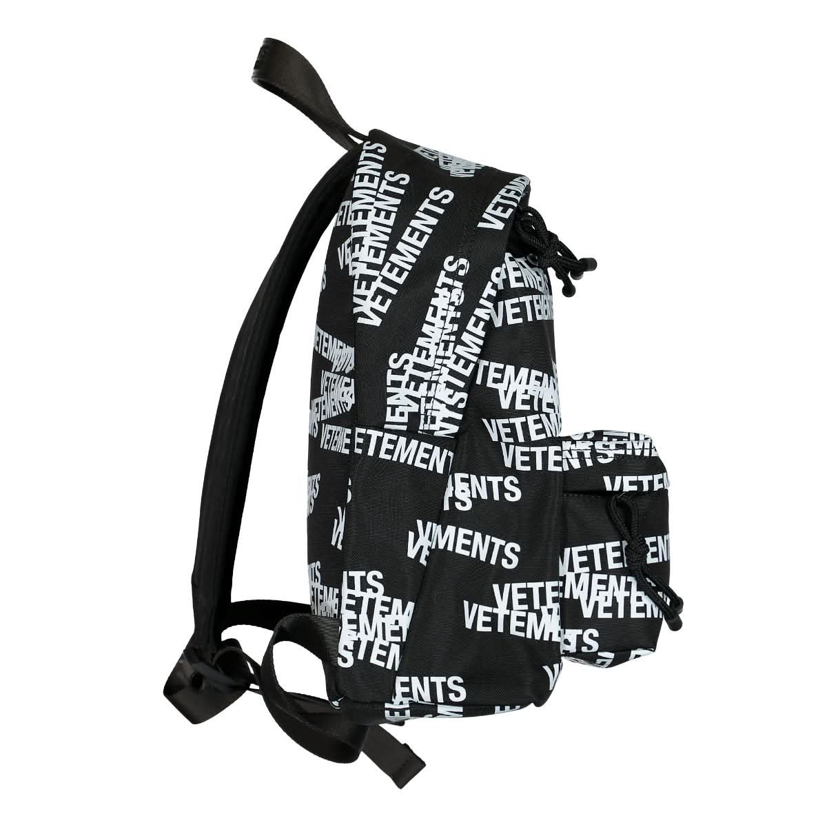 VETEMENTS Stamped Logo Mini Backpack Black Detail view 3 | Gate