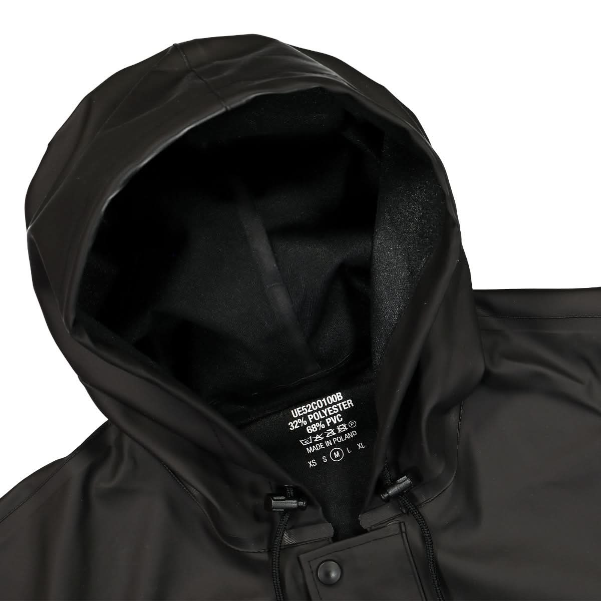 VETEMENTS Iconic Logo Raincoat Black Detail view 3 | Gate