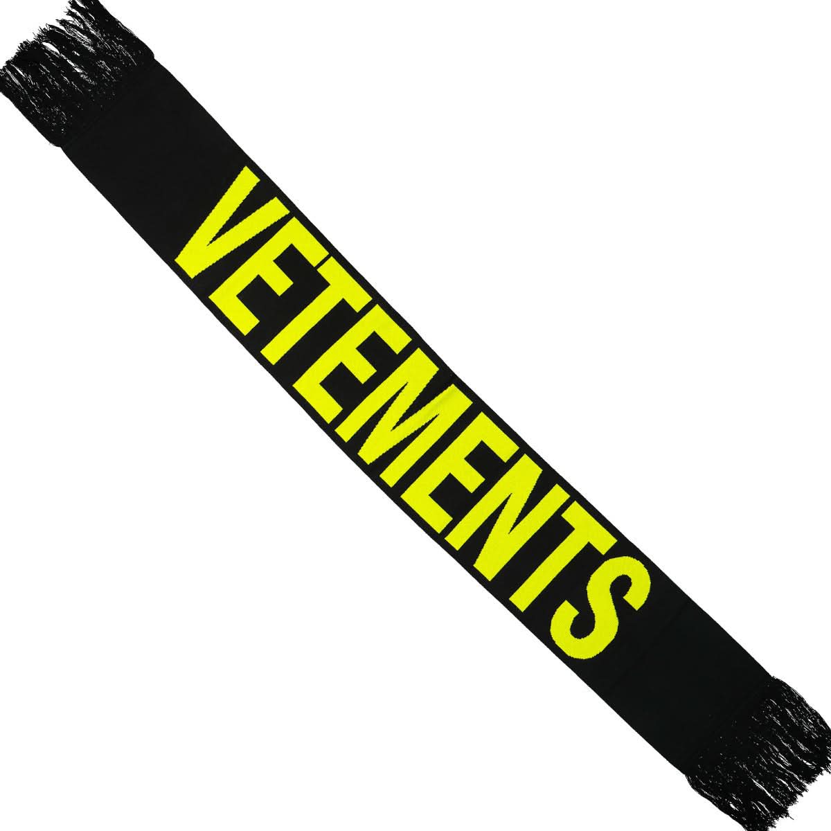 VETEMENTS Double Logo Scarf Black Detail view 2 | Gate