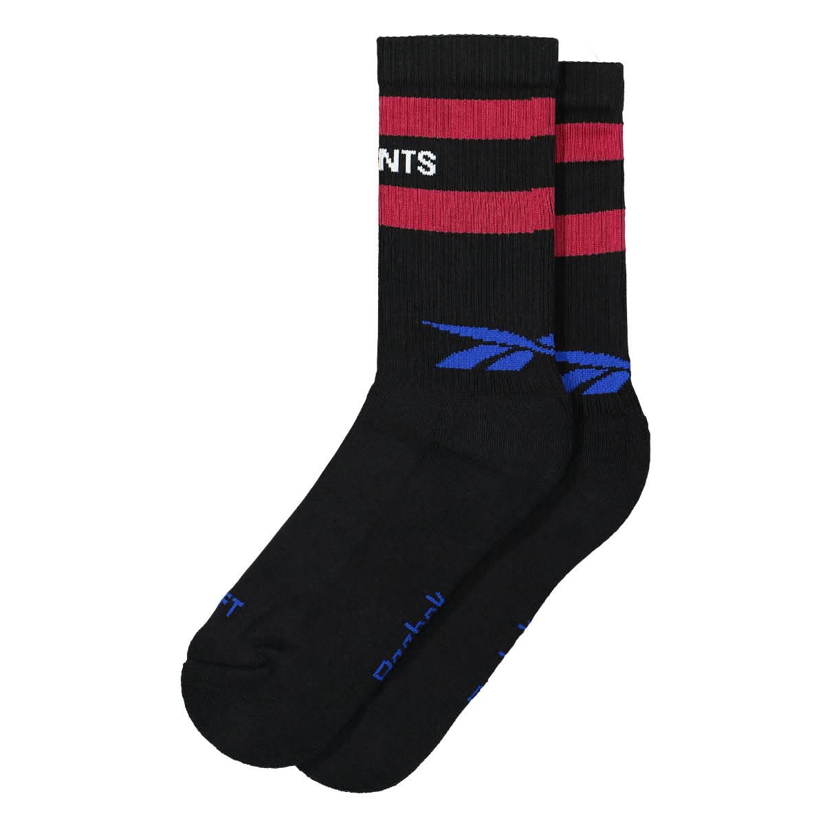 VETEMENTS Iconic Logo Socks Black Detail view 1 | Gate