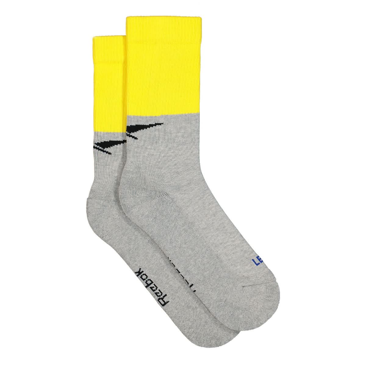 VETEMENTS DHL Cut-Up Socks Grey,Yellow Detail view 2 | Gate
