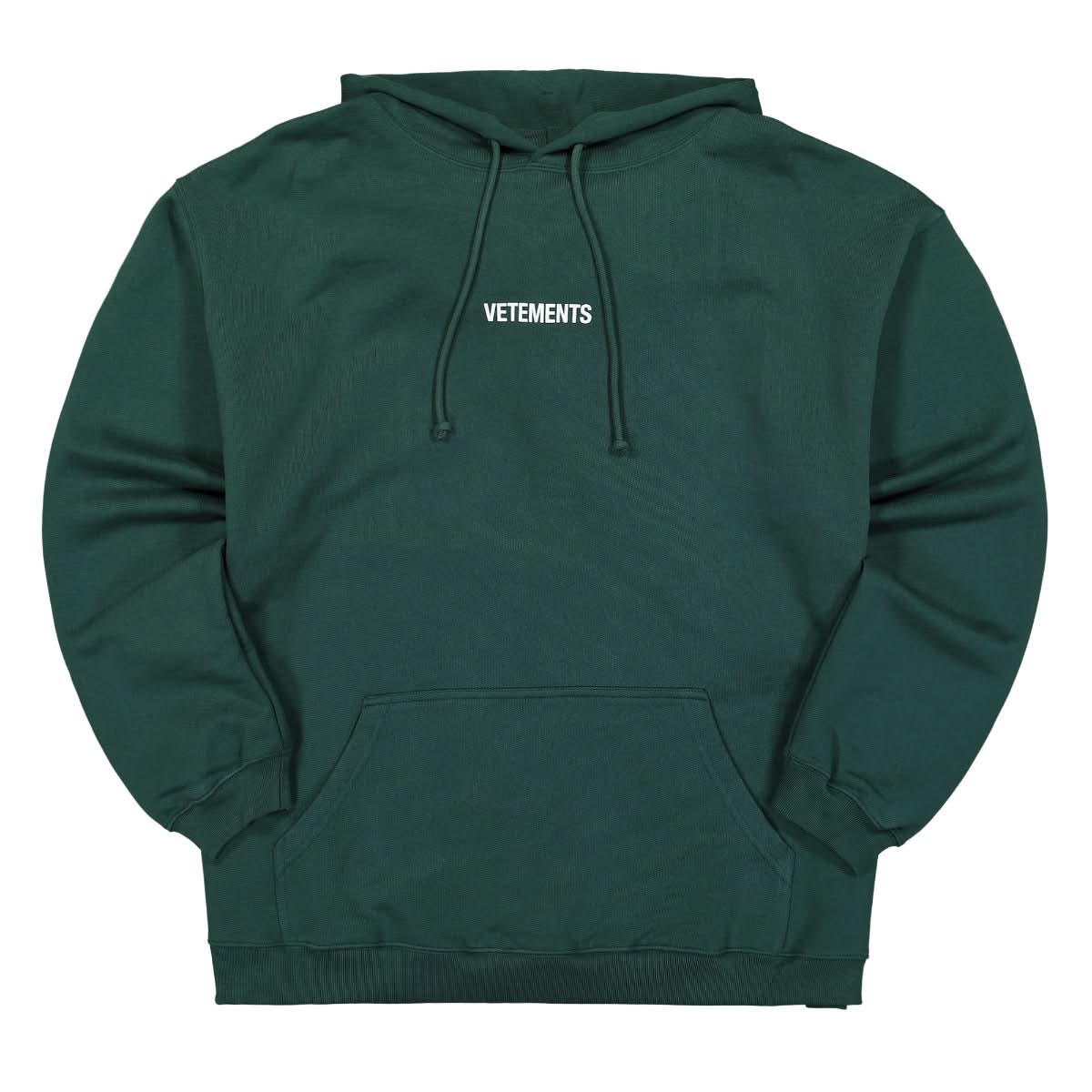VETEMENTS Logo Label Hoodie Green Detail view 1 | Gate
