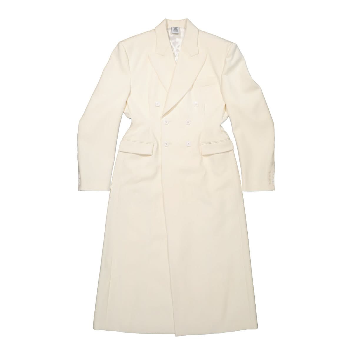 VETEMENTS Reconstructed Double Breasted Tailored Coat Beige Detail view 1 | Gate