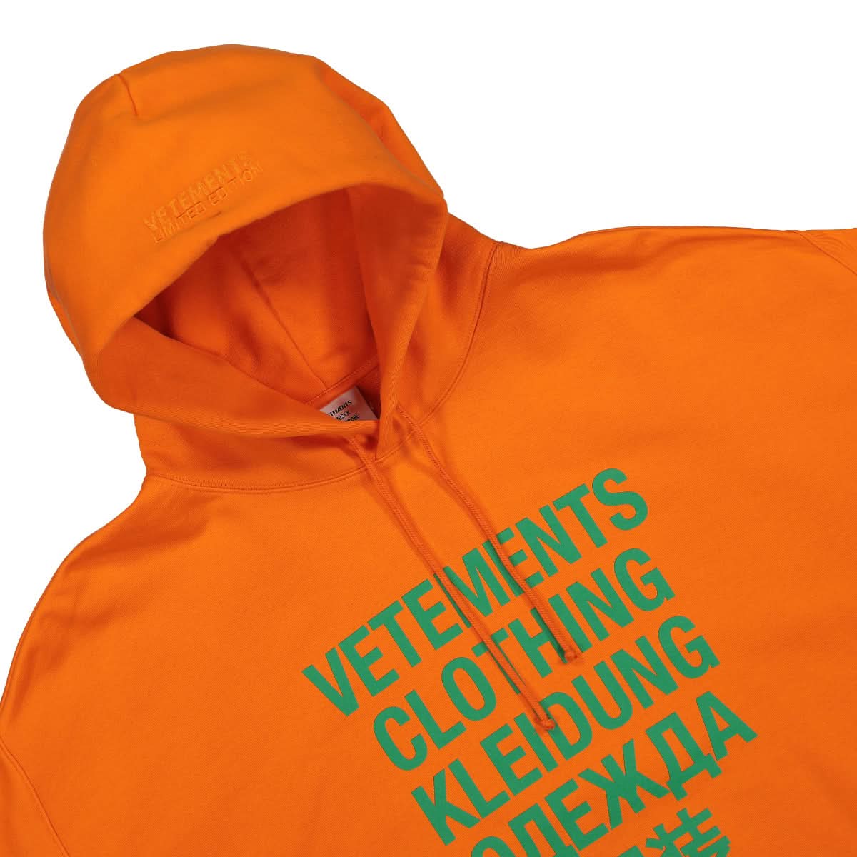 VETEMENTS Translation Hoodie Orange Detail view 3 | Gate
