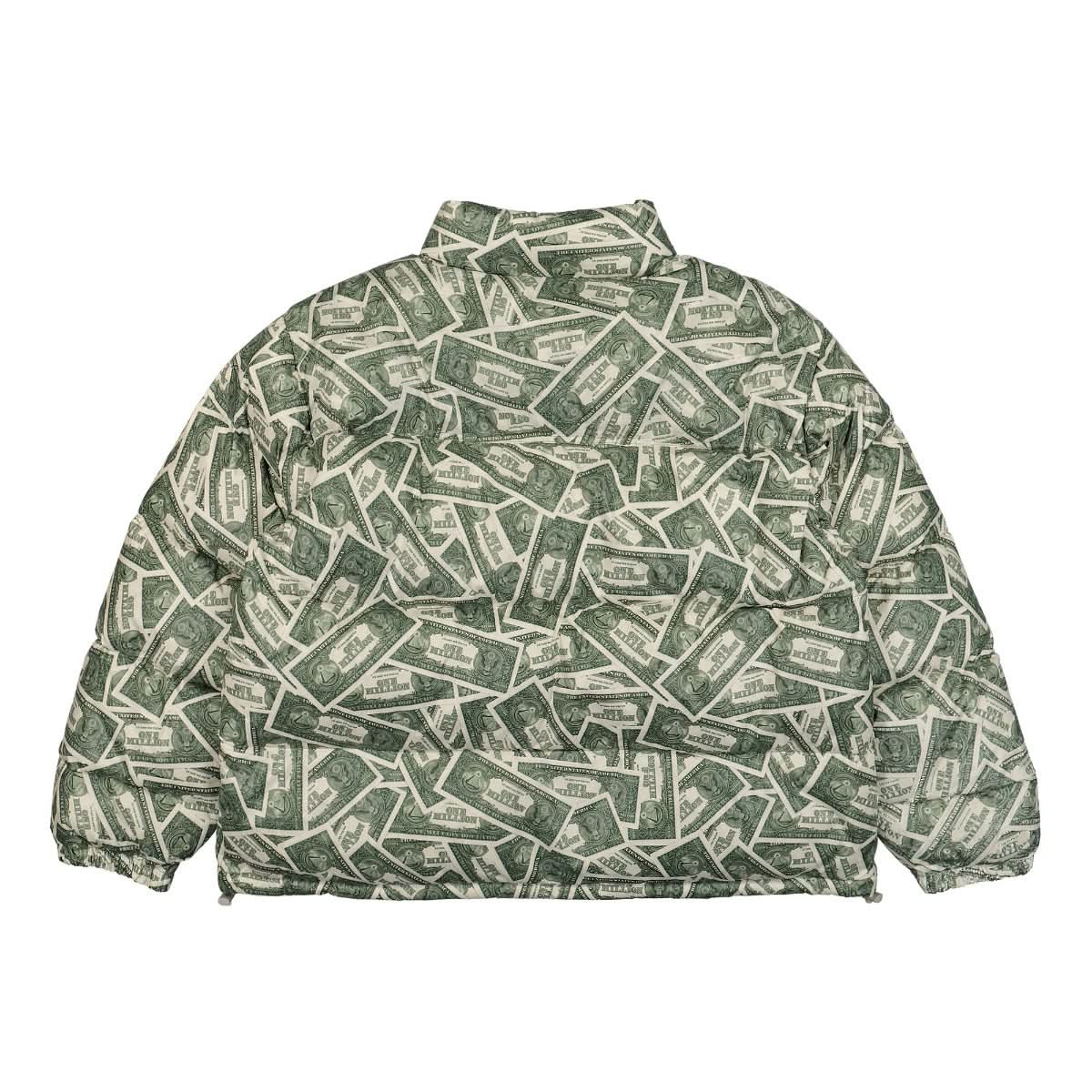 VETEMENTS Million Dollar Puffer Jacket Green Detail view 2 | Gate