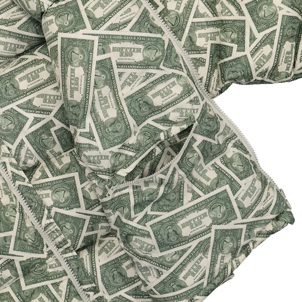 VETEMENTS Million Dollar Puffer Jacket Green Detail view 5 | Gate